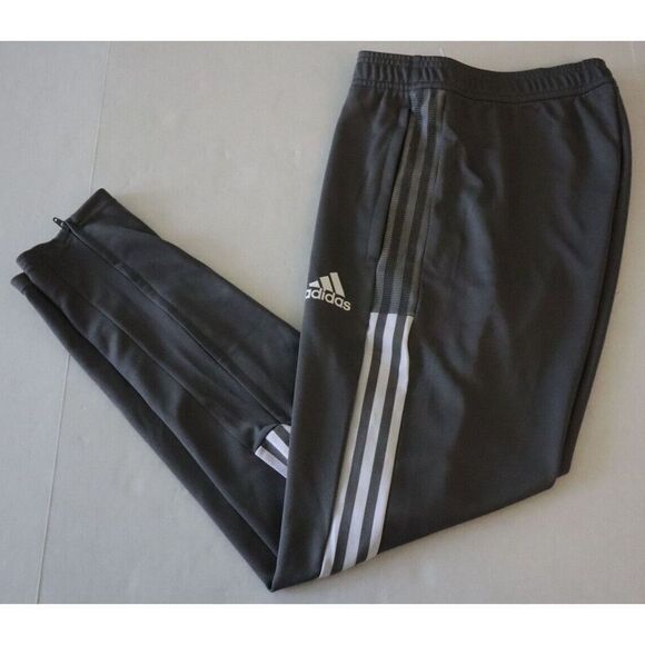 adidas Men's Sz M Gray/White 3-Striped Aeroready PrimeGreen Track Pants - Picture 8 of 11